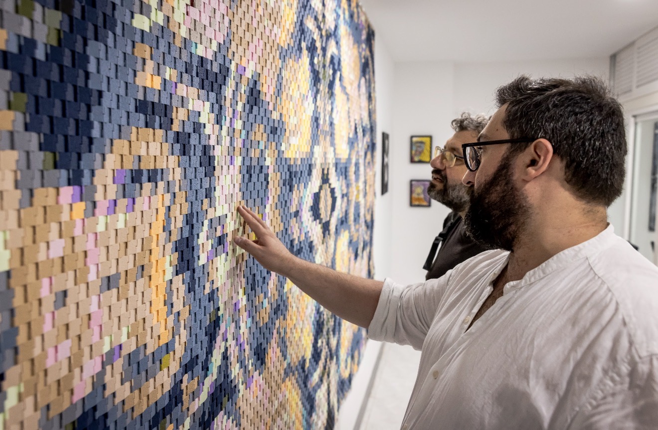 Visitors viewing ReTapestry No. 3 by Matthew Joseph Casha